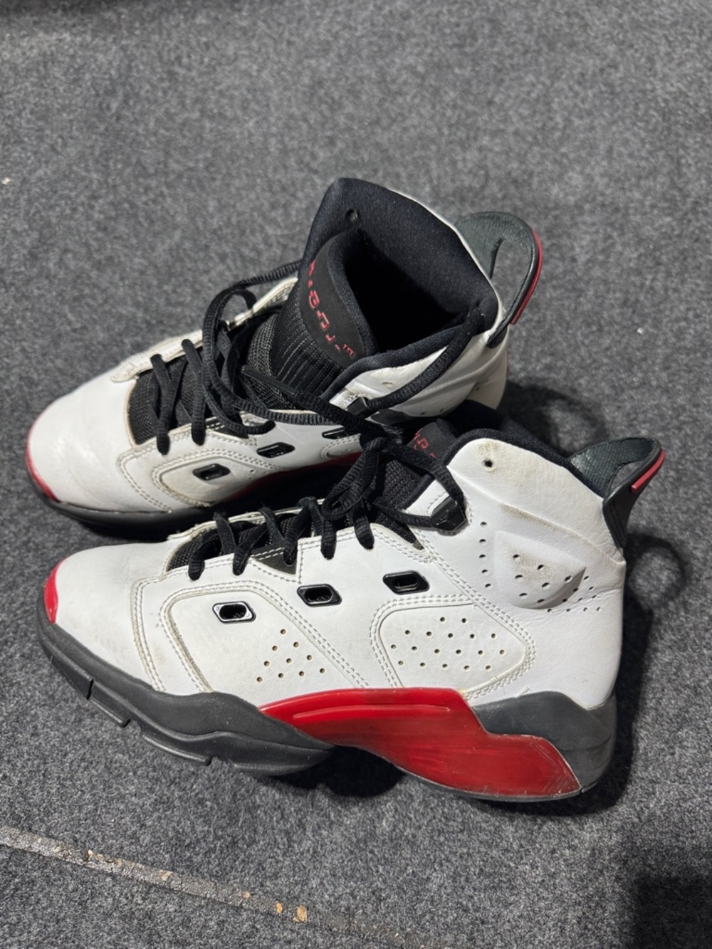 Jordan Kids White, Black & Red High-Top Sneakers